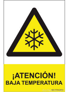 Señal ¡Atención! Baja temperatura - PVC - NMZ (Normaluz)