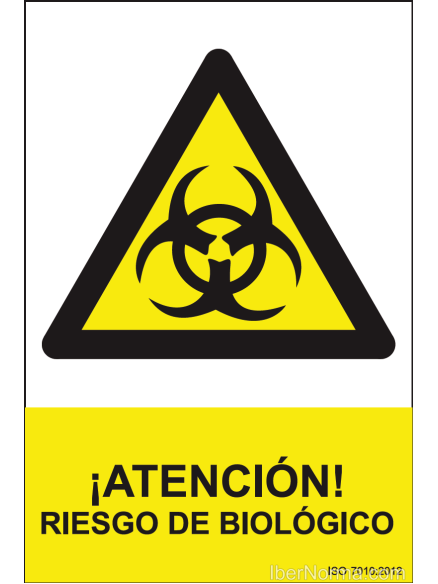 Señal ¡Atención! Riesgo biológico - PVC - NMZ (Normaluz)