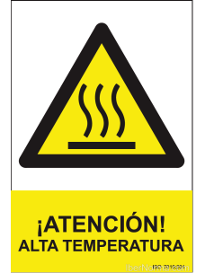 Señal ¡Atención! Alta temperatura - PVC - NMZ (Normaluz)