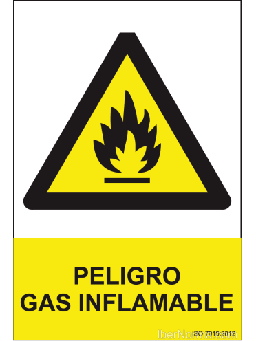 Señal Peligro Gas inflamable - PVC - NMZ (Normaluz)