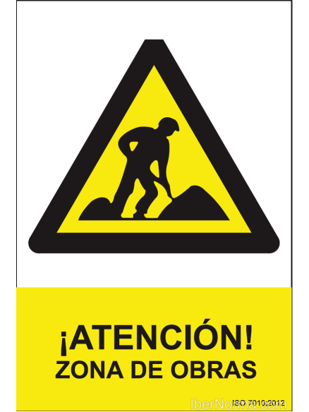Señal ¡Atención! Zona de obras - PVC - NMZ (Normaluz)