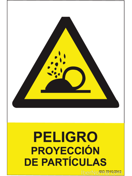 Señal Peligro Proyección de partículas - PVC - NMZ (Normaluz)