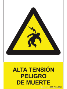 Señal Alta tensión Peligro de muerte - PVC - NMZ (Normaluz)