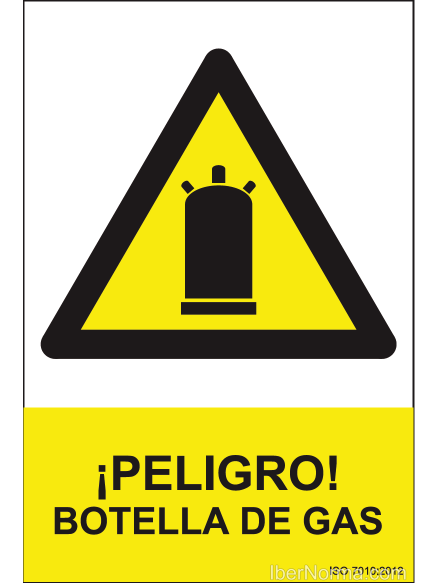 Señal ¡Atención! Botella de gas - PVC - NMZ (Normaluz)