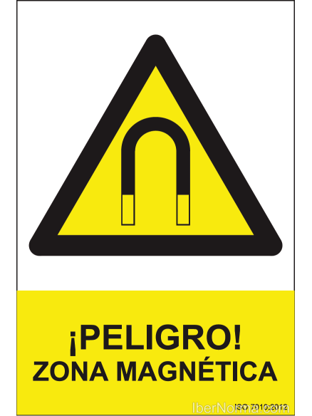 Señal ¡Peligro! Zona magnética - PVC - NMZ (Normaluz)