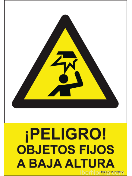 Señal ¡Peligro! Objetos fijos a baja altura - PVC - NMZ (Normaluz)