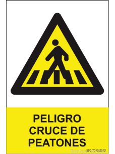 Señal Peligro Cruce de peatones - PVC - NMZ (Normaluz)