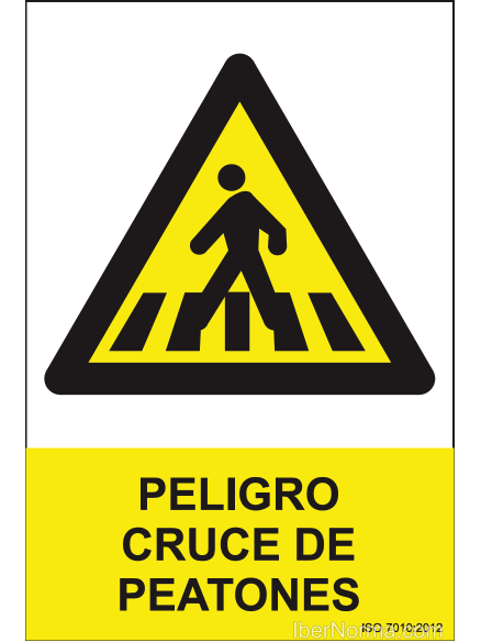 Señal Peligro Cruce de peatones - PVC - NMZ (Normaluz)