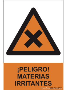 Señal ¡Peligro! Materias irritantes - PVC - NMZ (Normaluz)