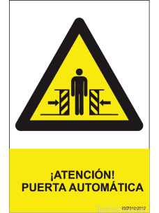 Señal ¡Atención! Puerta automática - PVC - NMZ (Normaluz)