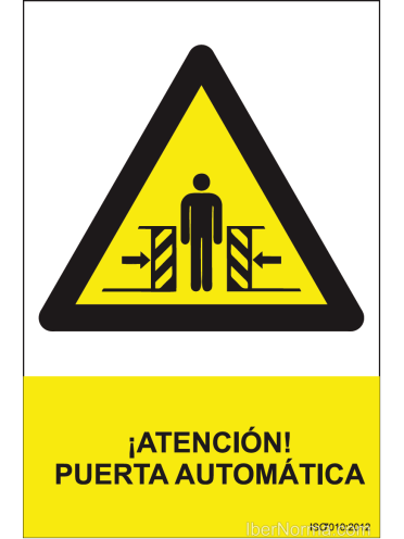 Señal ¡Atención! Puerta automática - PVC - NMZ (Normaluz)