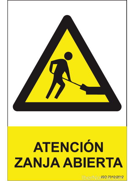 Señal Atención Zanja abierta - PVC - NMZ (Normaluz)