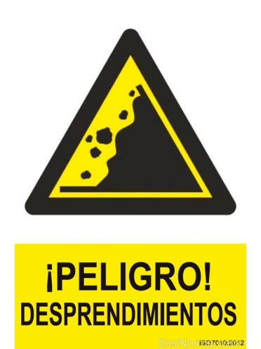 Señal ¡Peligro! Desprendimientos - PVC - NMZ (Normaluz)