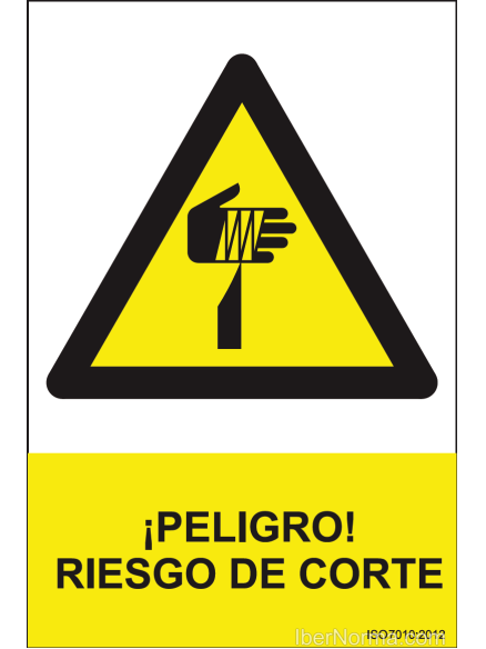 Señal ¡Peligro! Riesgo de corte - PVC - NMZ (Normaluz)