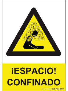Señal ¡Espacio! Confinado - PVC - NMZ (Normaluz)