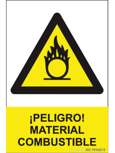 Señal ¡Peligro! Material combustible - PVC - NMZ (Normaluz)