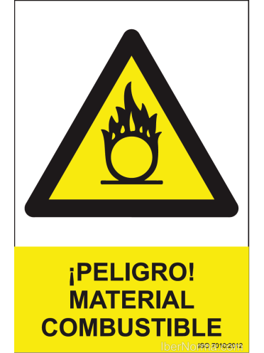 Señal ¡Peligro! Material combustible - PVC - NMZ (Normaluz)