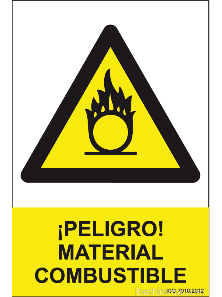 Señal ¡Peligro! Material combustible PVC NMZ (Normaluz)
