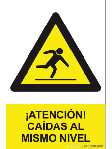 Señal ¡Atención! Caídas al mismo nivel - PVC - NMZ (Normaluz)