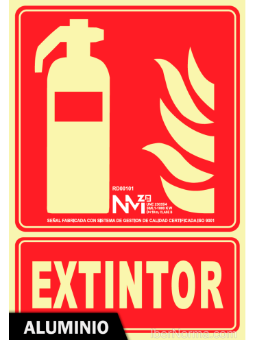 Señal Aluminio - Extintor - NMZ (Normaluz)