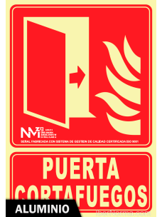 Señal Aluminio - Puerta Cortafuegos - NMZ (Normaluz)