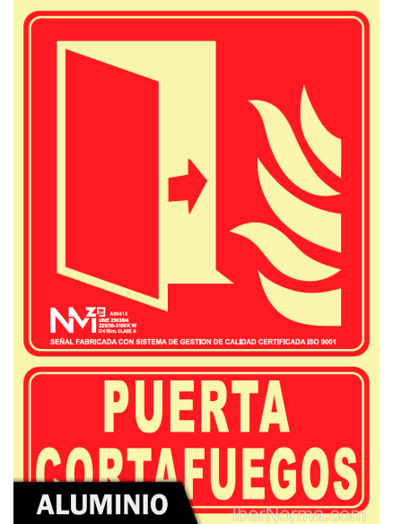 Señal Aluminio - Puerta Cortafuegos - NMZ (Normaluz)