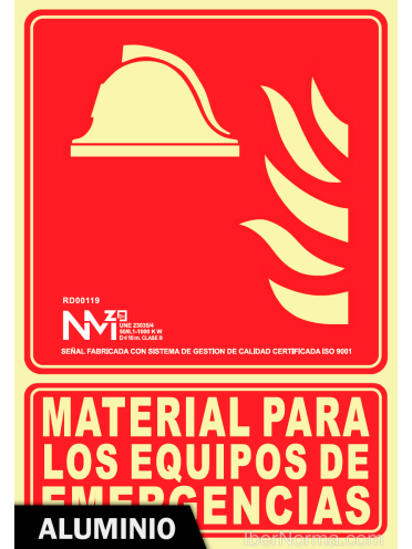 Señal Aluminio - Material para los equipos de emergencias - NMZ (Normaluz)