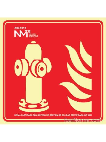 Señal Hidrante (Sólo Pictograma) - PVC - NMZ (Normaluz)