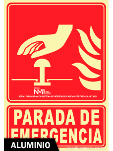Señal Aluminio - Parada de Emergencia - NMZ (Normaluz)