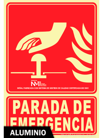 Señal Aluminio - Parada de Emergencia - NMZ (Normaluz)