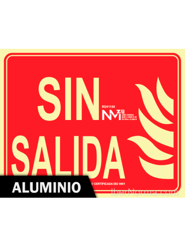 Señal Aluminio - Sin Salida (Sin Pictograma) - NMZ (Normaluz)
