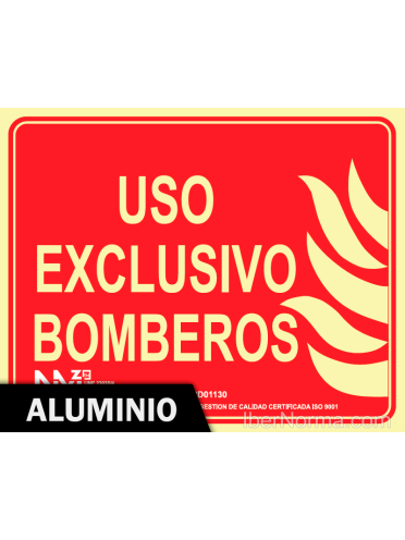 Señal Aluminio - Uso exclusivo bomberos (Sin Pictograma) - NMZ (Normaluz)