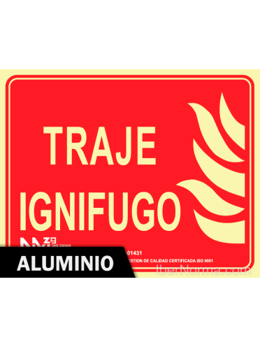 Señal Aluminio - Traje Ignífugo (Sin Pictograma) - NMZ (Normaluz)