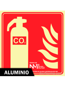Señal Aluminio - Extintor CO2 (Sólo Pictograma) - NMZ (Normaluz)