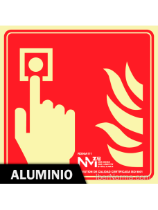 Señal Aluminio - Pulsador de Alarma (Sólo Pictograma) - NMZ (Normaluz)