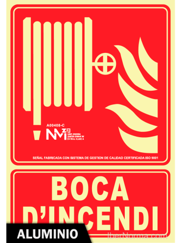 Senyal Alumini - Boca d'Incendi (Catalán - Català) - NMZ (Normaluz)