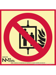 Señal No utilizar en caso de incendio (Sólo Pictograma) - PVC - NMZ (Normaluz)