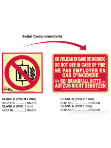 Señal No utilizar en caso de incendio (Sólo Pictograma) - PVC - NMZ (Normaluz) 2