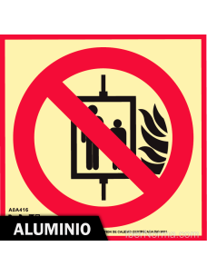 Señal Aluminio - No utilizar en caso de incendio (Sólo Pictograma) - NMZ (Normaluz)