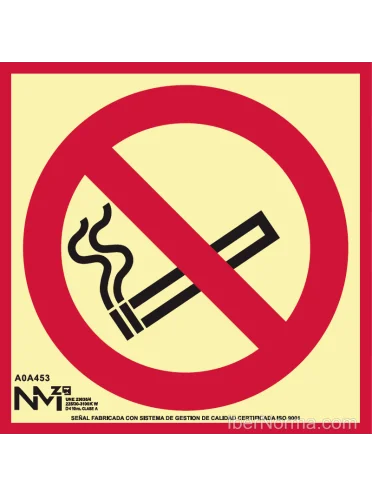 Señal Espacio sin humo prohibido fumar Normaluz, Señales prohibición  Normaluz