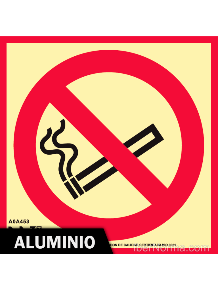  Señal de no fumar con símbolo de metal de aluminio prohibido,  sin óxido, con revestimiento de impresión UV y resistente a la intemperie,  uso en interiores y exteriores : Industrial y