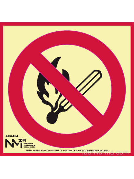 Señal Prohibido fumar y llamas libres (Sólo Pictograma) - PVC - NMZ (Normaluz)