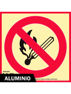 Señal Aluminio - Prohibido fumar y llamas libres (Sólo Pictograma) - NMZ (Normaluz)