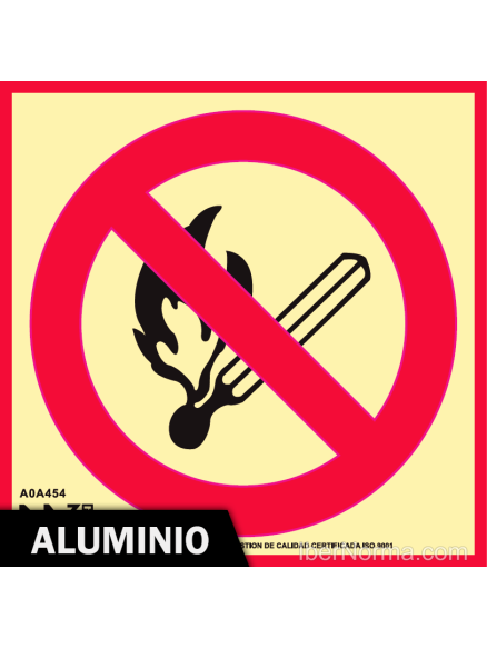 Señal Aluminio - Prohibido fumar y llamas libres (Sólo Pictograma) - NMZ (Normaluz)