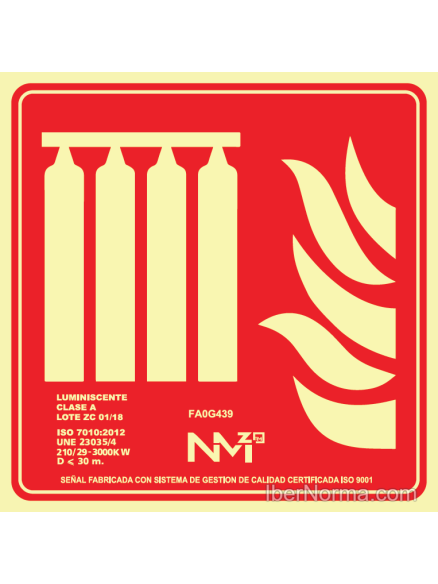 Señal Batería equipos de extinción (Sólo Pictograma) - PVC - NMZ (Normaluz)