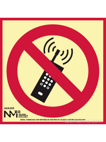 Señal Prohibido el uso de teléfonos móviles (Sólo Pictograma) - PVC - NMZ (Normaluz)