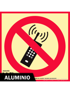 Señal Aluminio - Prohibido el uso de teléfonos móviles (Sólo Pictograma) - NMZ (Normaluz)