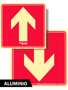 Señal Aluminio - Flecha dirección material contra incendios - NMZ (Normaluz)