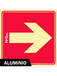 Señal Aluminio - Flecha dirección material contra incendios - NMZ (Normaluz) 2