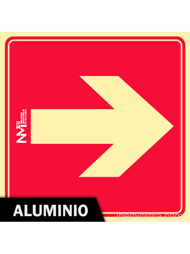 Señal Aluminio - Flecha dirección material contra incendios - NMZ (Normaluz)